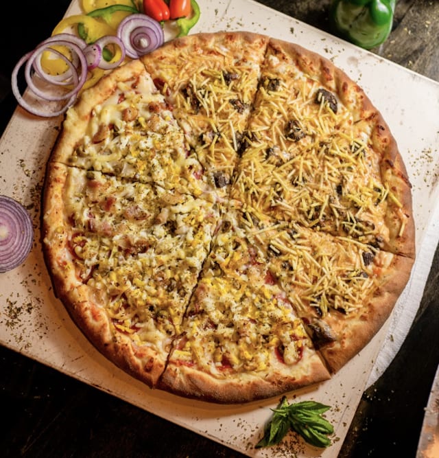 Half and Half Pizza.